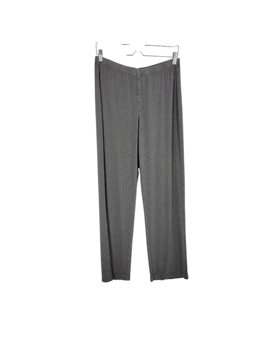 Chico's Travelers Size 2 Gray Pants Pull On Straight Leg Travel L Slinky
